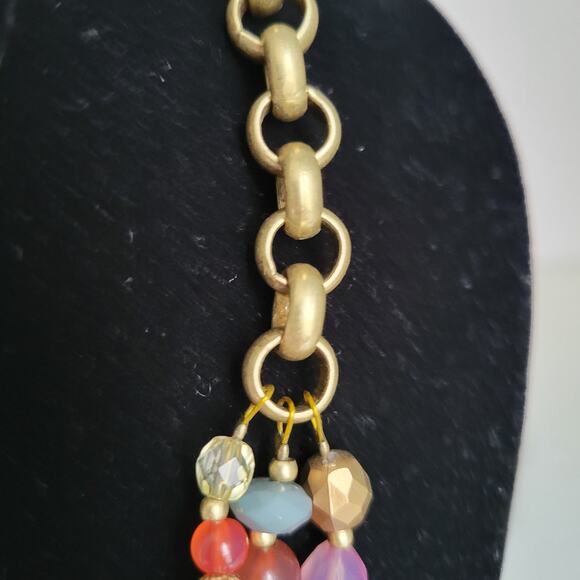 Lia Sophia Mandalay Bay Necklace Gold Tone Tiger Eye Quartz Stones Gems Layered - Picture 5 of 9